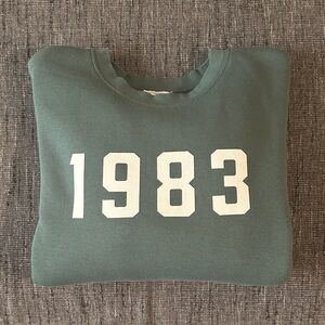 J. Crew Green Sweater with White Print